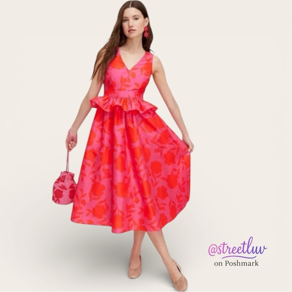 kate spade Dresses & Skirts - Kate Spade x Target Rose Peplum Midi Dress Size 8 NWT
